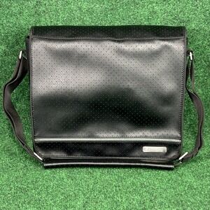 Bose Sound Dock Black Portable Travel Carry Case Crossbody Messenger Bag Leather